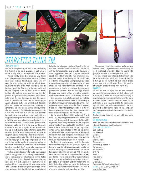 TAINA 7 v5 2016 tested in KITEWORLD