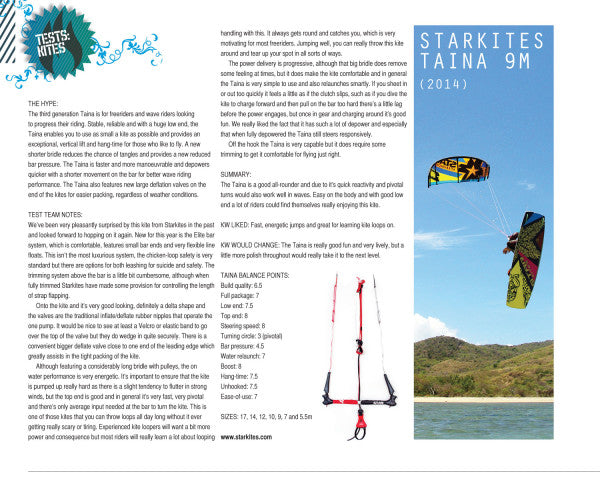 KITEWORLD: TEST TAINA 9 2014 with ELITE BAR v1